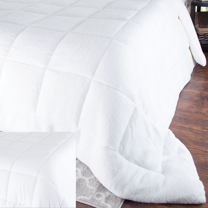 Trademark 64-23-t 1 X 90 X 69 In. Bluestone Oversized Reversible Down Alt Comforter With Sherpa - Twin