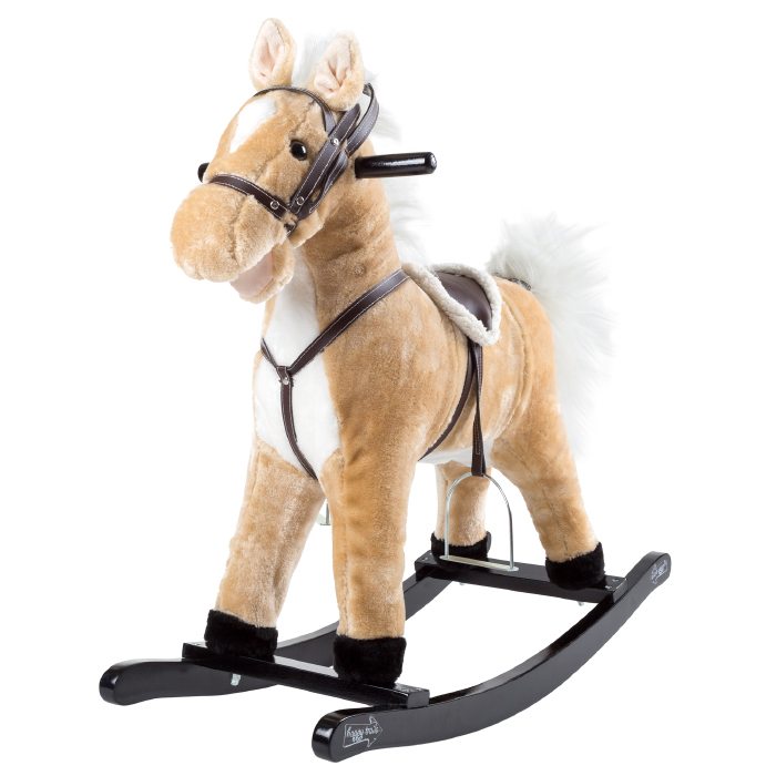 UPC 191344000020 product image for 80-BF009 Rocking Horse Plush Animal on Wooden Rockers - Brown | upcitemdb.com