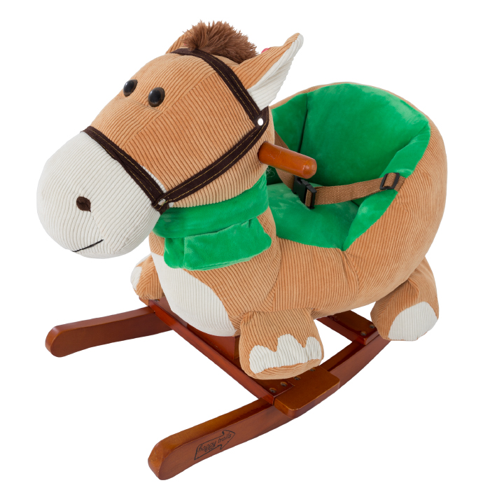 UPC 191344000051 product image for 80-HTHSE Rocking Horse Plush Animal on Wooden Rockers - Brown | upcitemdb.com