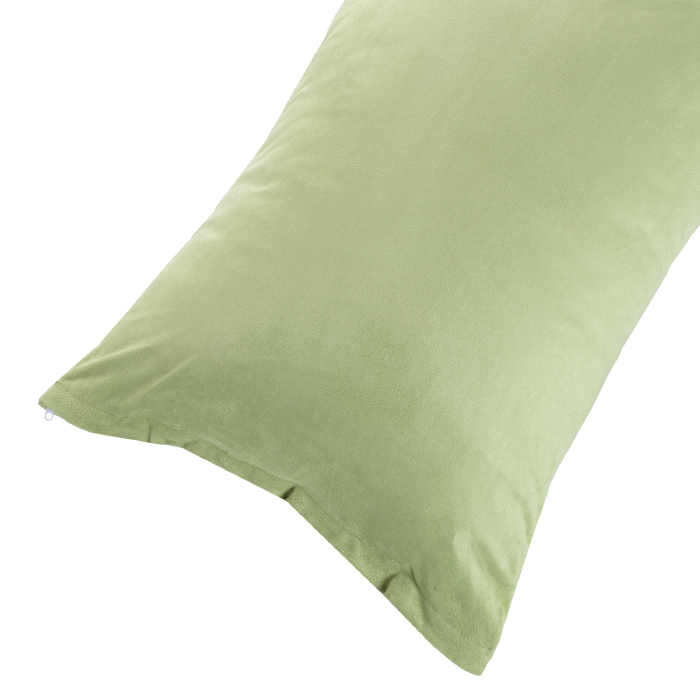 Lavish Home 64-27-s Body Soft Micro-suede Pillow Cover With Zipper - Sage