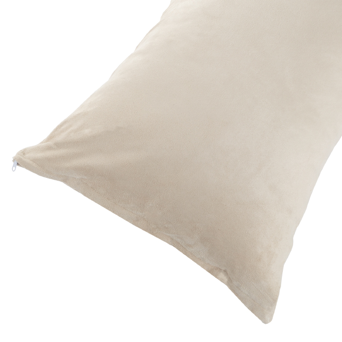 Lavish Home 64-27-i Body Soft Micro-suede Pillow Cover With Zipper - Ivory