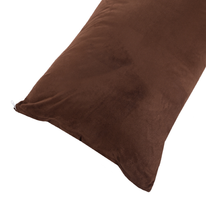 Lavish Home 64-27-c Body Soft Micro-suede Pillow Cover With Zipper - Chocolate