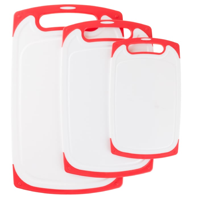 82-kit1020 Cutting Board Set , Red - 3 Piece