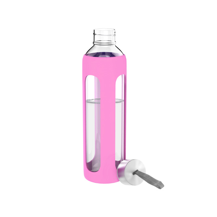 82-kit1067pk 20 Oz Glass Water Bottle - Pink