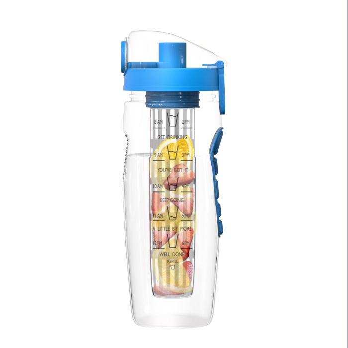 82-kit1068bl 32 Oz Infusion Water Bottle With Time Marker - Blue