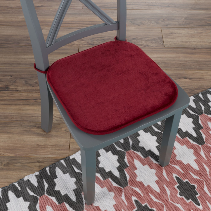 Lavish Home 82-tex1043rd 16 X 16.25 In. Square Memory Foam Chair Cushion - Red