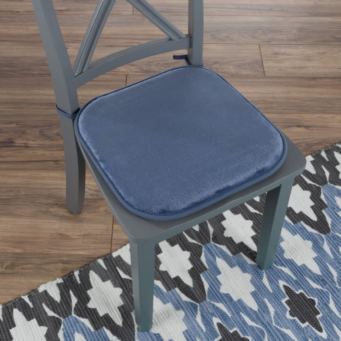 Lavish Home 82-tex1043bl 16 X 16.25 In. Square Memory Foam Chair Cushion - Blue