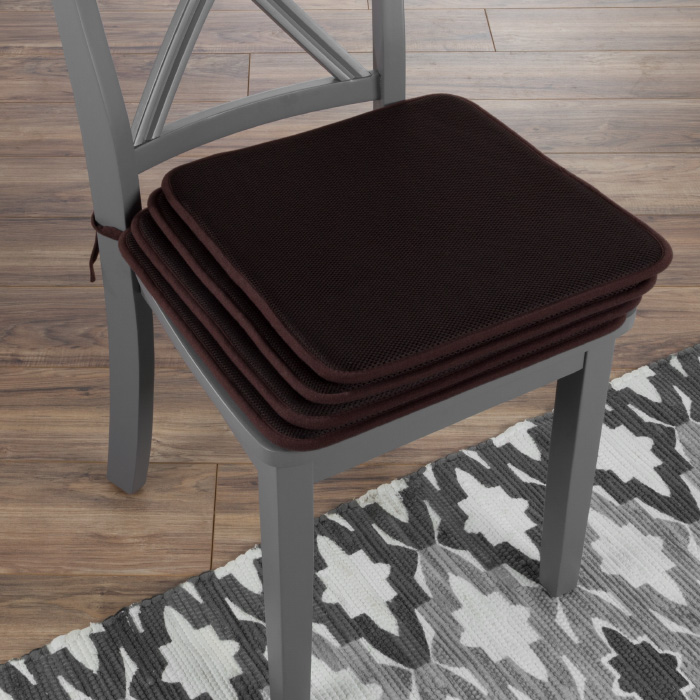 Lavish Home 82-tex1044br 16 X 16 In. Square Foam Cushion Chair, Brown - Set Of 4