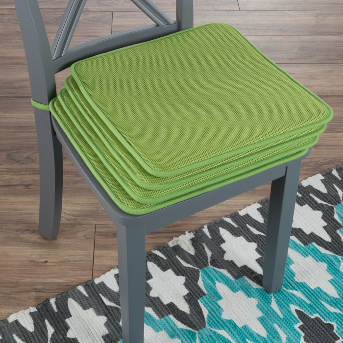 Lavish Home 82-tex1044gn 16 X 16 In. Square Foam Cushion Chair, Green - Set Of 4
