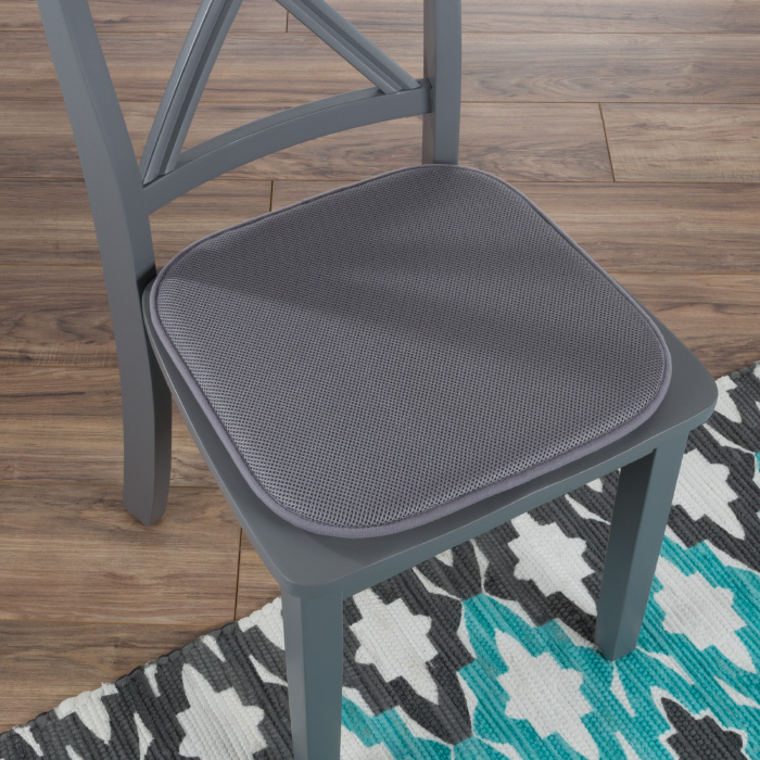 Lavish Home 82-tex1045dgy 16 X 16 In. Square Memory Foam Cushion Chair - Dark Gray