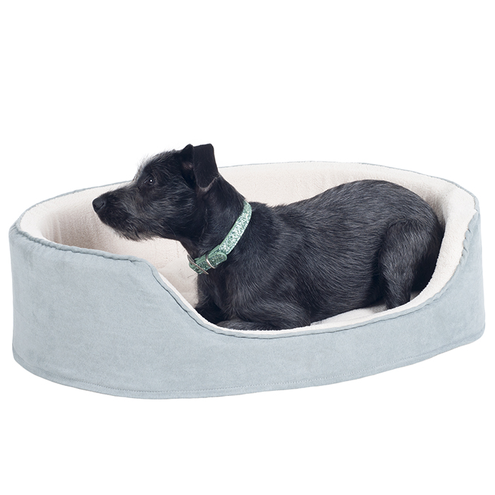 Petmaker 80-13223 23 X 18 In. Cuddle Round Suede Pet Bed, Gray - Small