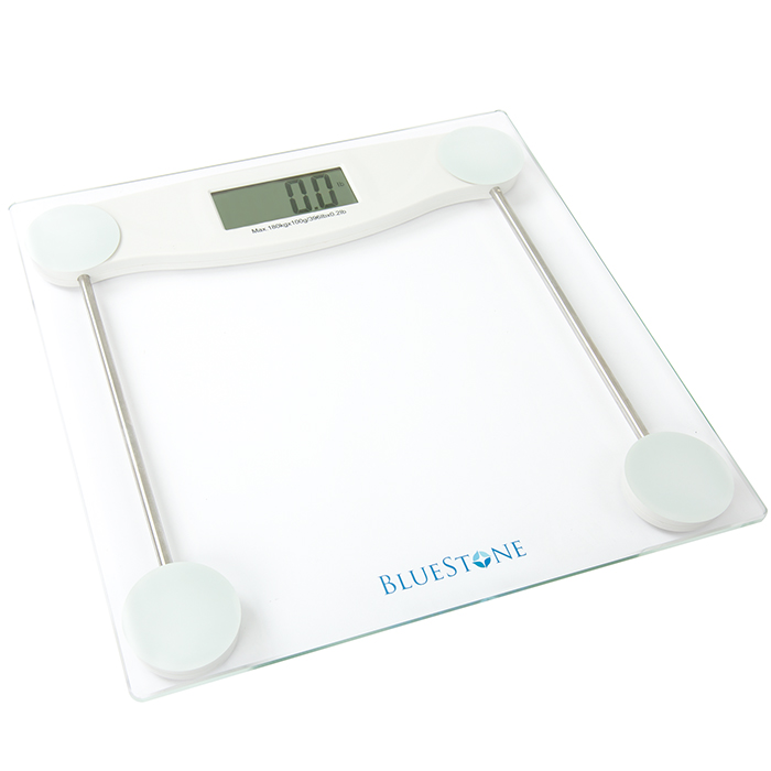 80-5107 Digital Body Weight Bathroom Scale With Cordless Battery Operated Lcd Display For Health & Fitness, Clear