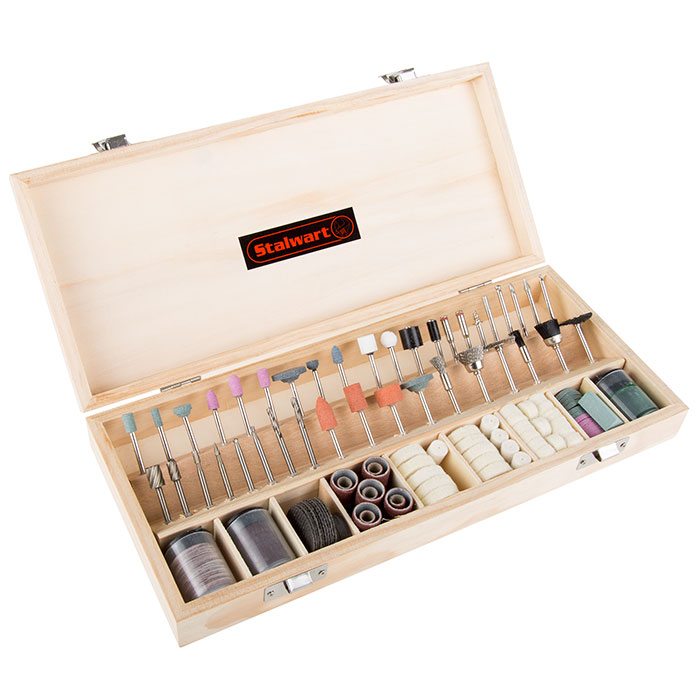 75-pt1014 Rotary Tool Accessories Kit In Wooden Case - 228 Piece