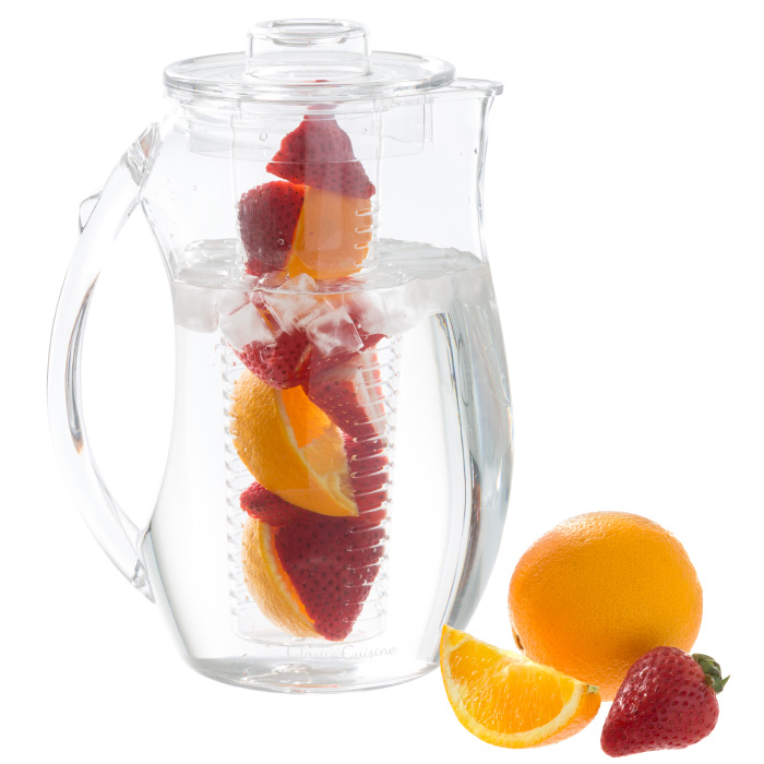 82-kit1070 96 Oz Infusion Pitcher Acrylic Pitcher With Removable Fruit Infusion Tube For Flavored Water Juice Lemonade & Punch