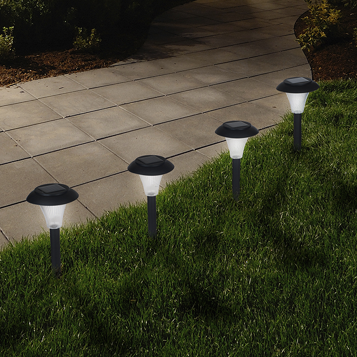 82-9265 Solar Powered Lights Led Outdoor Stake Spotlight Fixture For Gardens, Pathways & Patios - Set Of 8