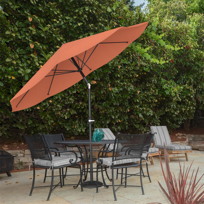 50-100-tc 10 Ft. Patio Table Umbrella With Easy Crank & Auto Tilt, Orange