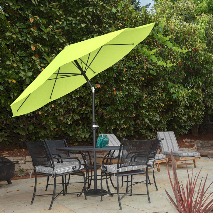 50-100-lg 10 Ft. Patio Table Umbrella With Easy Crank & Auto Tilt, Green