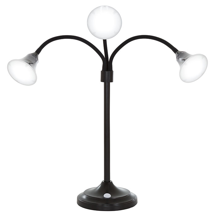Lavish Home 72-4000b 3 Head Desk Lamp With Adjustable Arms, Black