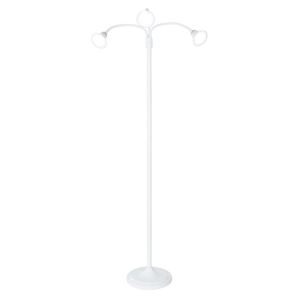 Lavish Home 72-4001w 3 Head Floor Lamp With Adjustable Arms, White