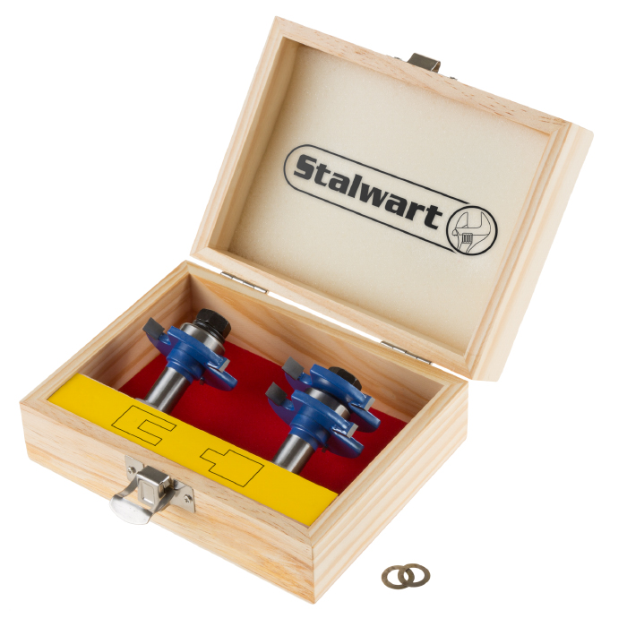 75-st6042 Tongue & Groove Router Bit Set With 0.5 In. Shank & Wood Storage Box - 2 Piece