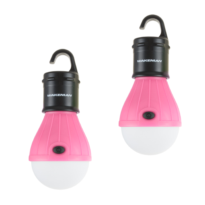 75-cl1022 60 Lumen Portable Led Tent Light Bulb, Pink - Pack Of 2