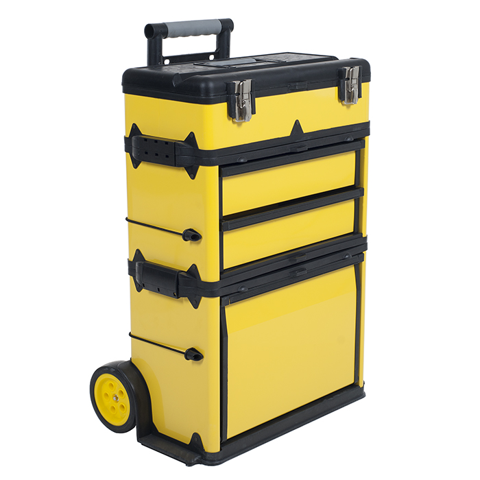 75-mj2096 Mobile Stacking Portable Metal Trolley Tool Box Chest
