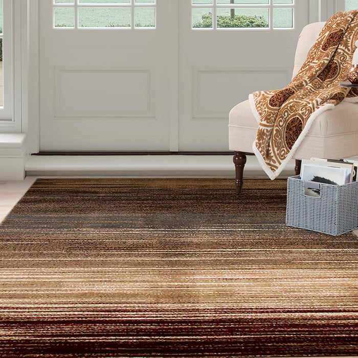 Lavish Home 62-j026a-5377 5 Ft. 3 In. X 7 Ft. 7 In. Opus Dark Abstract Stripes Area Rug - Cream