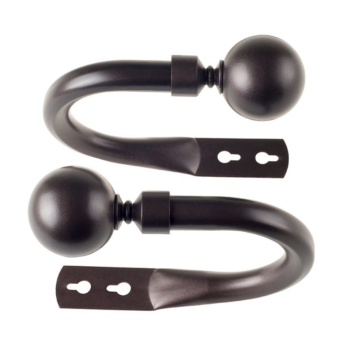 Lavish Home 63-19556a-br Solid Sphere Holdback Pair - Rubbed Bronze