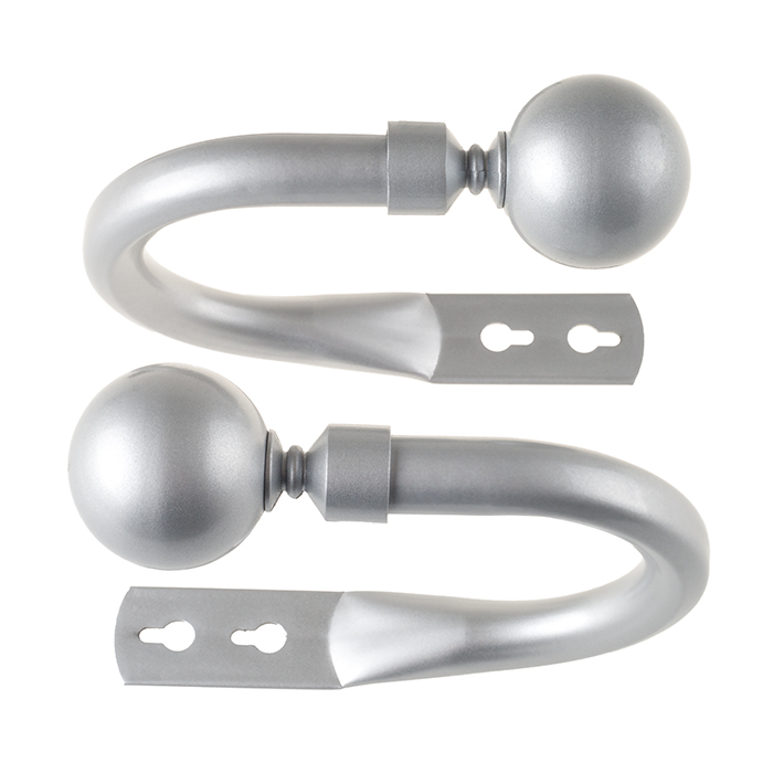 Lavish Home 63-19556a-s Solid Sphere Holdback Pair - Silver