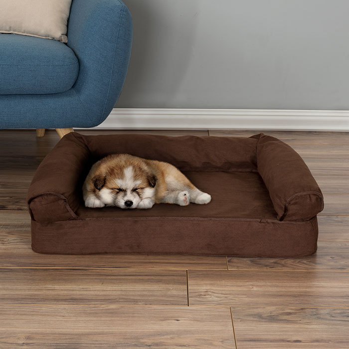 Petmaker 80-pet5093b Orthopedic Pet Sofa Bed With Memory Foam & Foam Stuffed Bolsters - Brown