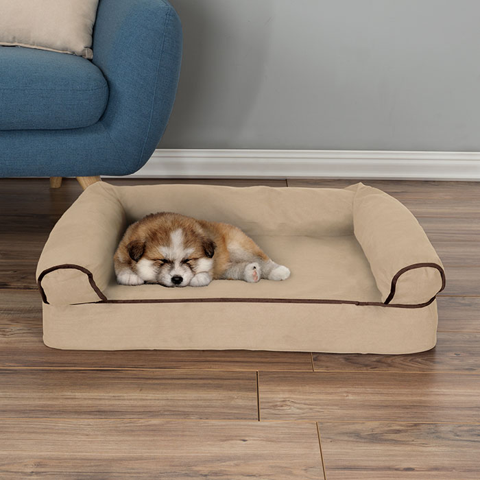 Petmaker 80-pet5093t Orthopedic Pet Sofa Bed With Memory Foam & Foam Stuffed Bolsters - Tan