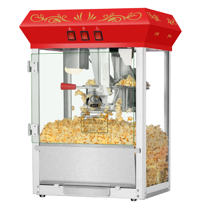 82-p546 8 Oz Countertop Movie Night Popcorn Popper Machine - Red