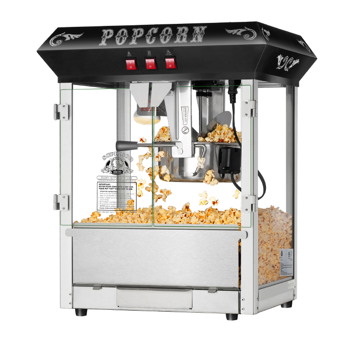 82-p536 8 Oz Hot & Fresh Countertop Style Popcorn Popper Machine - Black