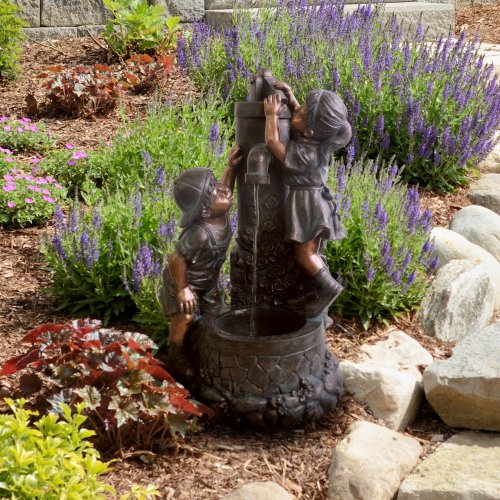 50-0002-gyw Boy & Girl Water Outdoor Fountain