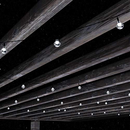 50-lg1088 Outdoor Sting Solar Powered Round Globe Hanging Cool White Lights For Patio - Backyard