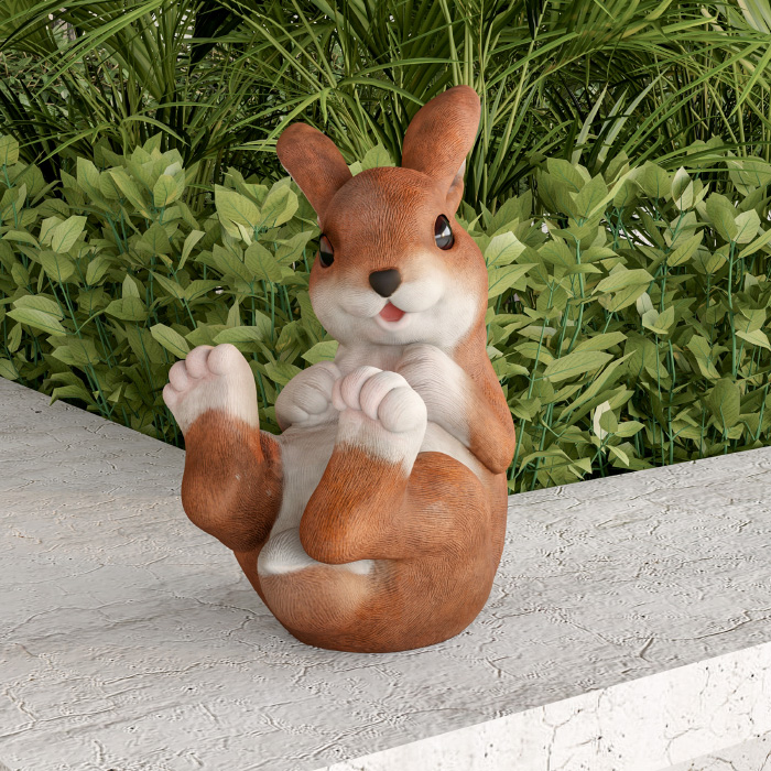 50-lg1097 Bunny Rabbit Statue-resin Animal Figurine For Outdoor Lawn & Garden Decor