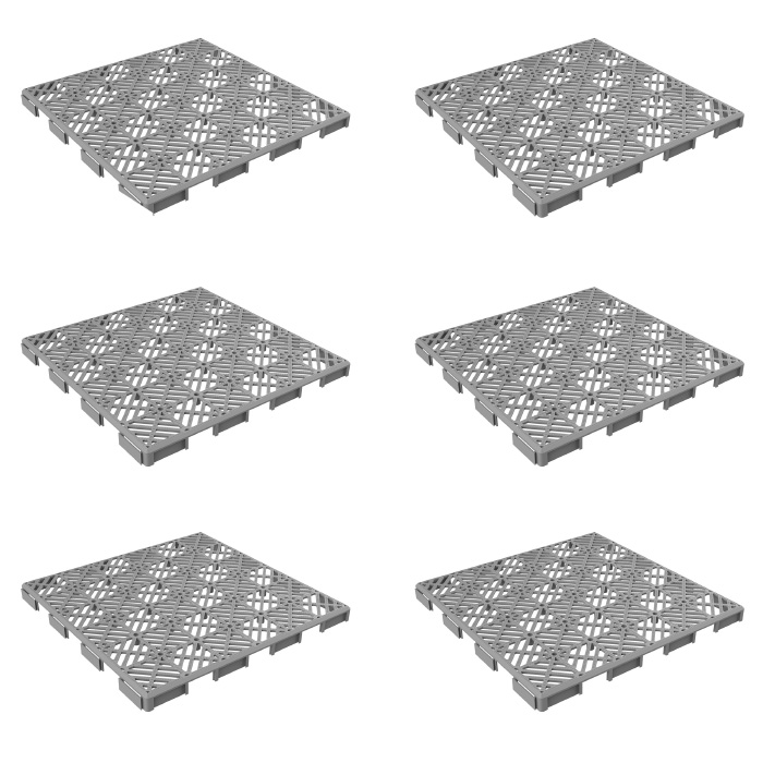 50-lg1169 Patio & Deck Tiles-interlocking Diamond Pattern Outdoor Flooring Pavers - Gray - Set Of 6