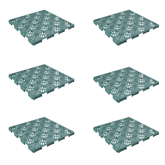 50-lg1170 Patio & Deck Tiles-interlocking Diamond Pattern Outdoor Flooring Pavers - Green - Set Of 6