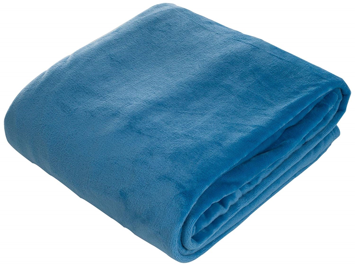 61a-06295 Super Soft Flannel Blanket, King Size - Blue