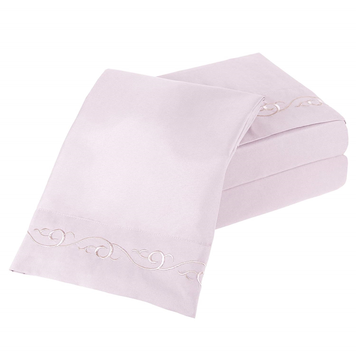 61a-17460 Embroidered Brushed Microfiber Sheets Set, Queen Size - Lavender - 4 Piece