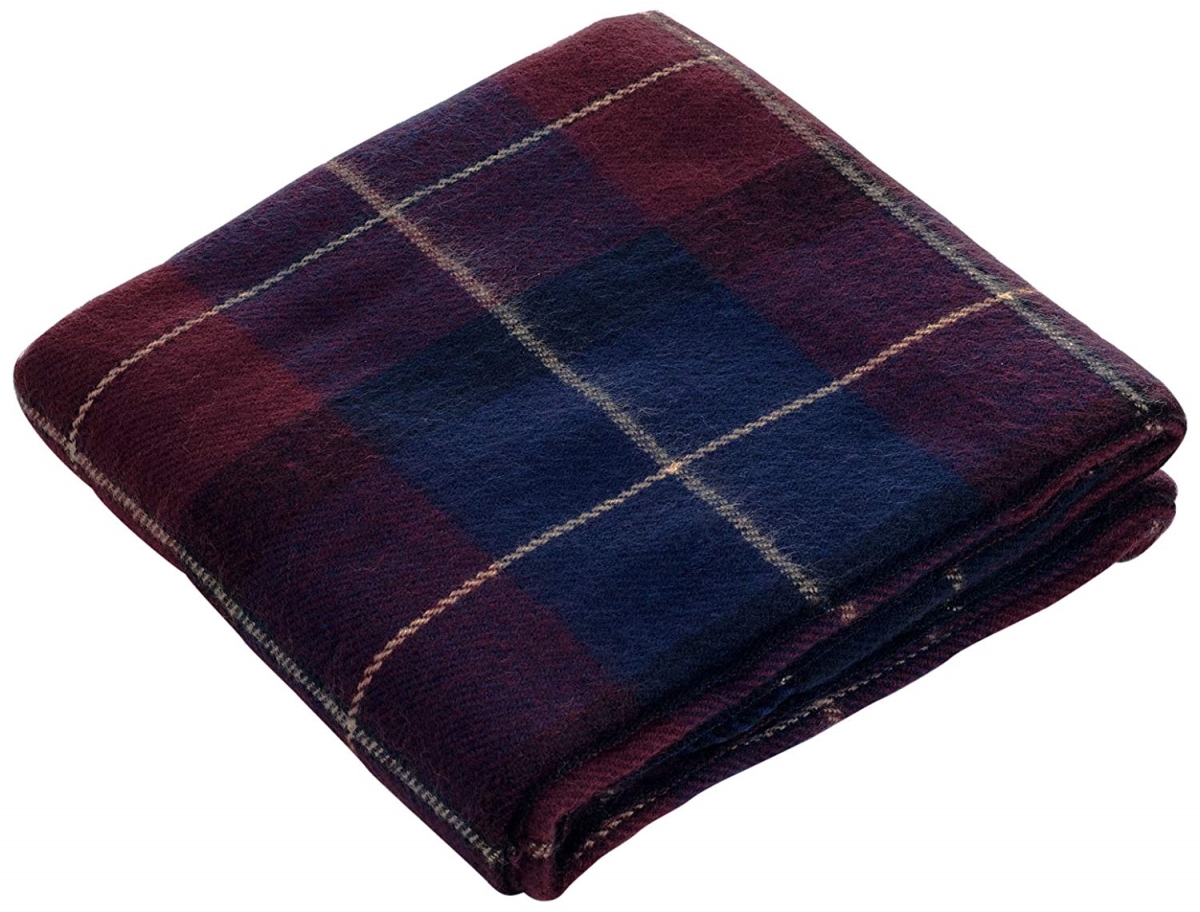 61a-18601 Cashmere-like Throw Blanket, Blue & Red