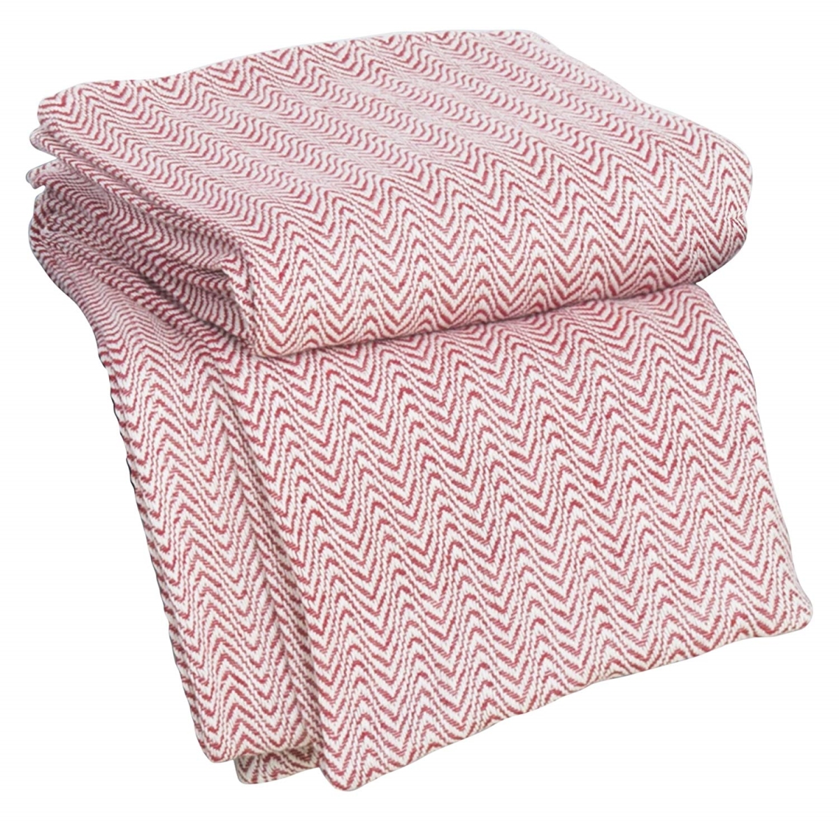 61a-26554 Chevron 100 Percent Egyptian Cotton Blanket - Twin Size - Brick