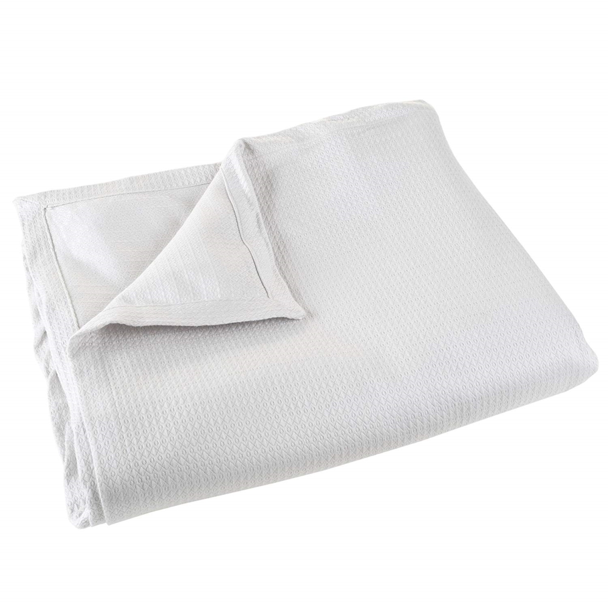 61a-43289 Cotton Blanket, Soft Breathable 100 Percent Cotton Blanket, Platinum - Full & Queen Size