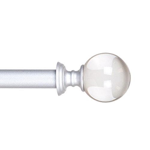 Lavish Home 63-5001-l-si Crystal Ball Curtain Rod, 62-144 In. - 0.75 In.