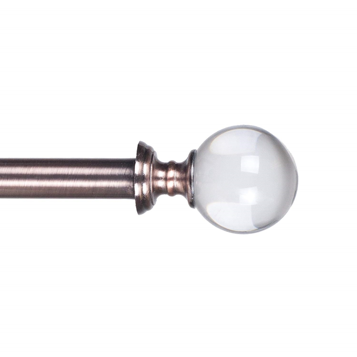63a-03071 Crystal Ball Curtain Rod, Copper - 62-144 In., 0.75 In.