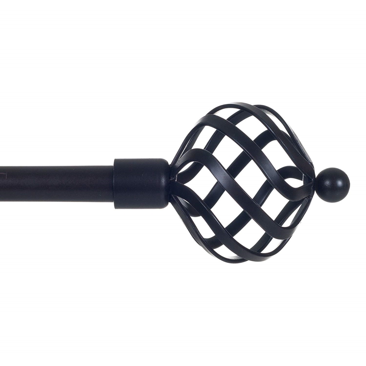 63a-19363 Twisted Sphere Curtain Rod For Window, Rubbed Bronze - 0.75 In.