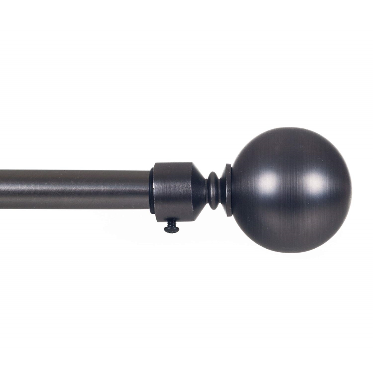 63a-19479 Sphere Curtain Rod For Window, Pewter - 0.75 In.