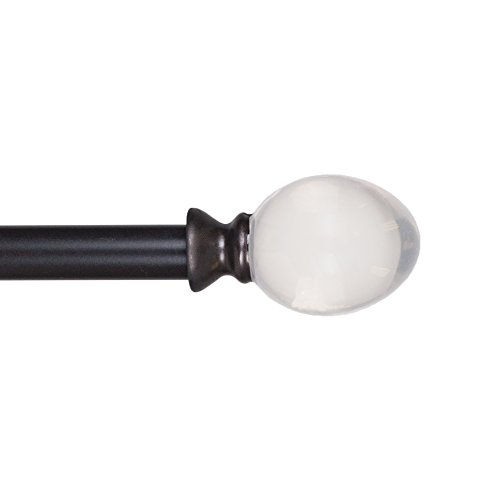 63a-23392 Crystal Cone Curtain Rod, Rubbed Bronze - 0.75 In.