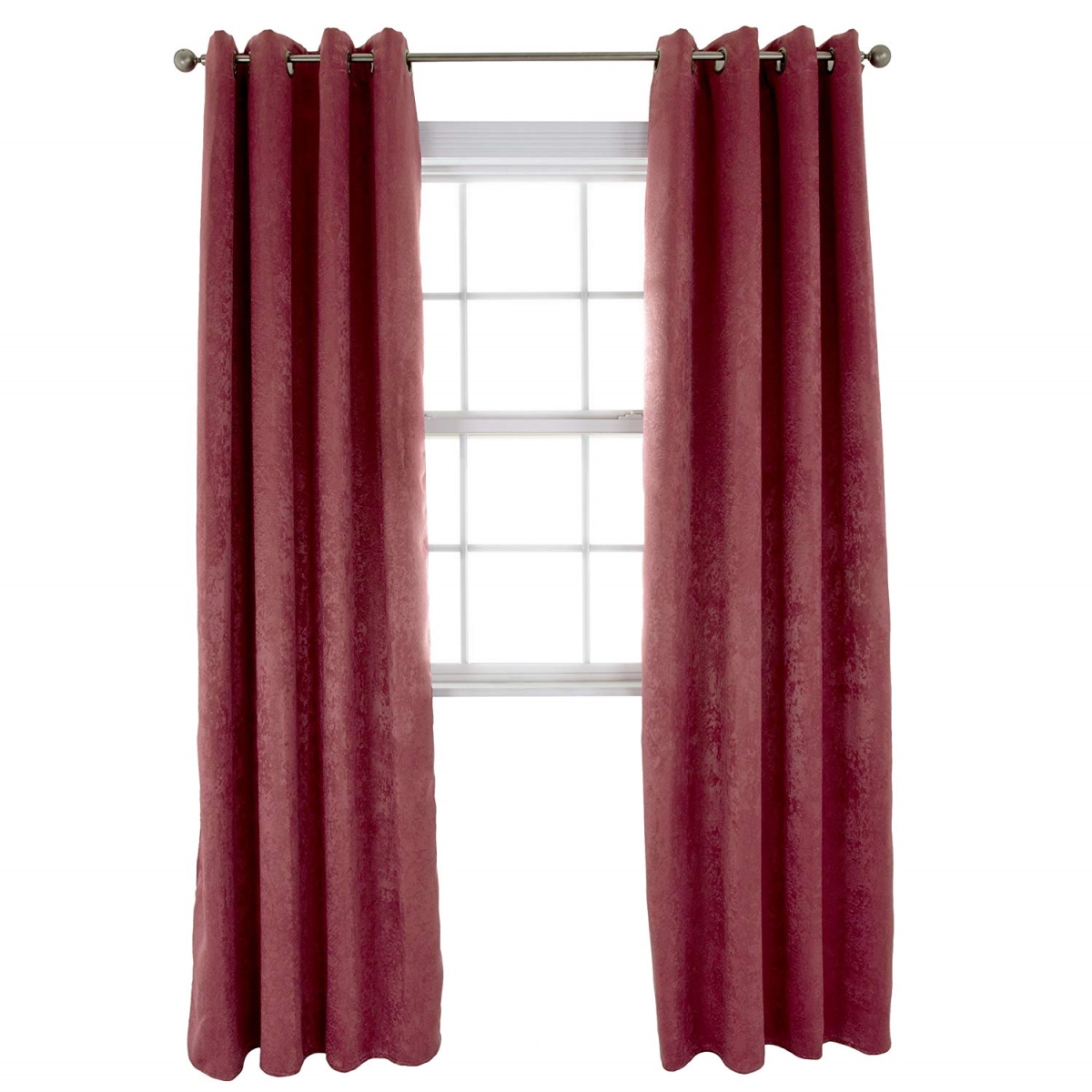 63a-43763 Mila Black Out Curtain Panel, Burgundy - 84 In.