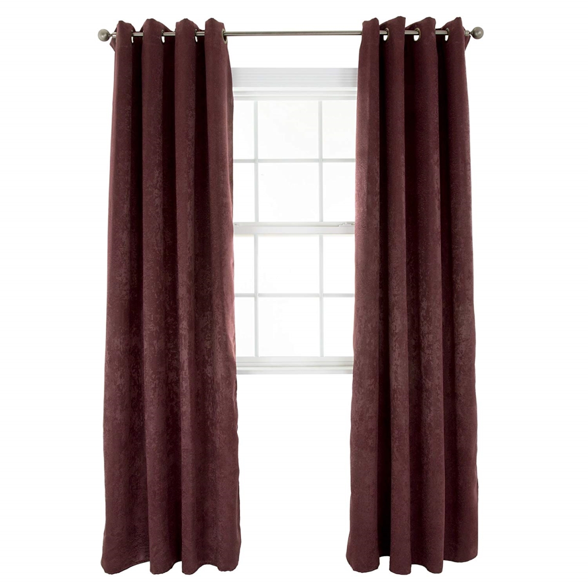 63a-43770 Mila Black Out Curtain Panel, Bordeaux - 84 In.
